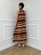 Abito Lurex Plissé In Fantasia 1372 Burgundy
