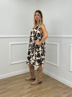 Abito Viscosa Floreale 2143 Marrone
