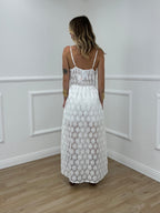 Tuta Abito In Pizzo 99005 Bianco