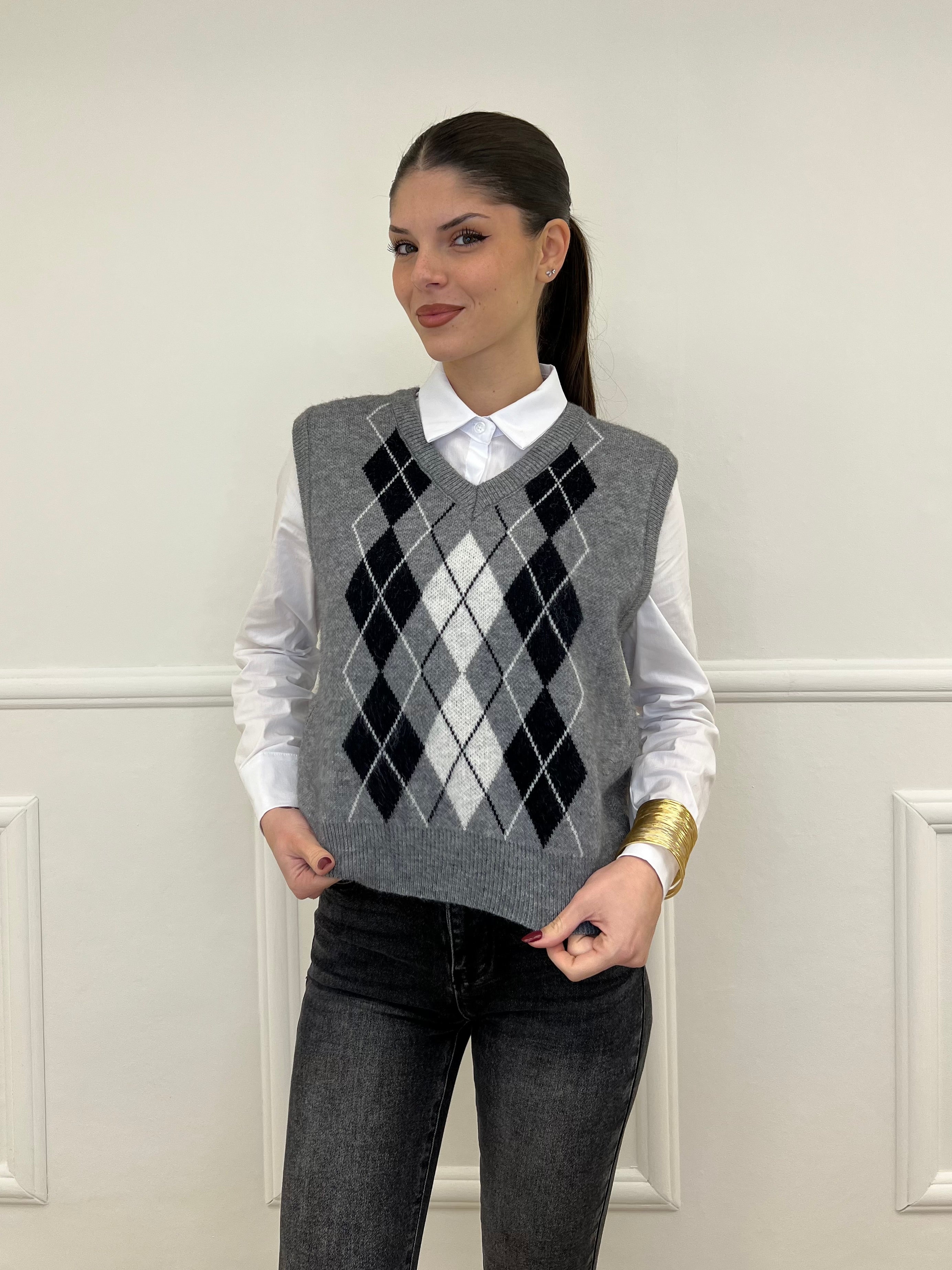 Gilet Losanghe 261711 Grigio