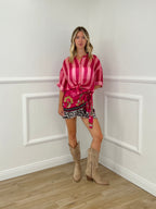 Gonna Pareo Corta Animalier BM196 Fucsia