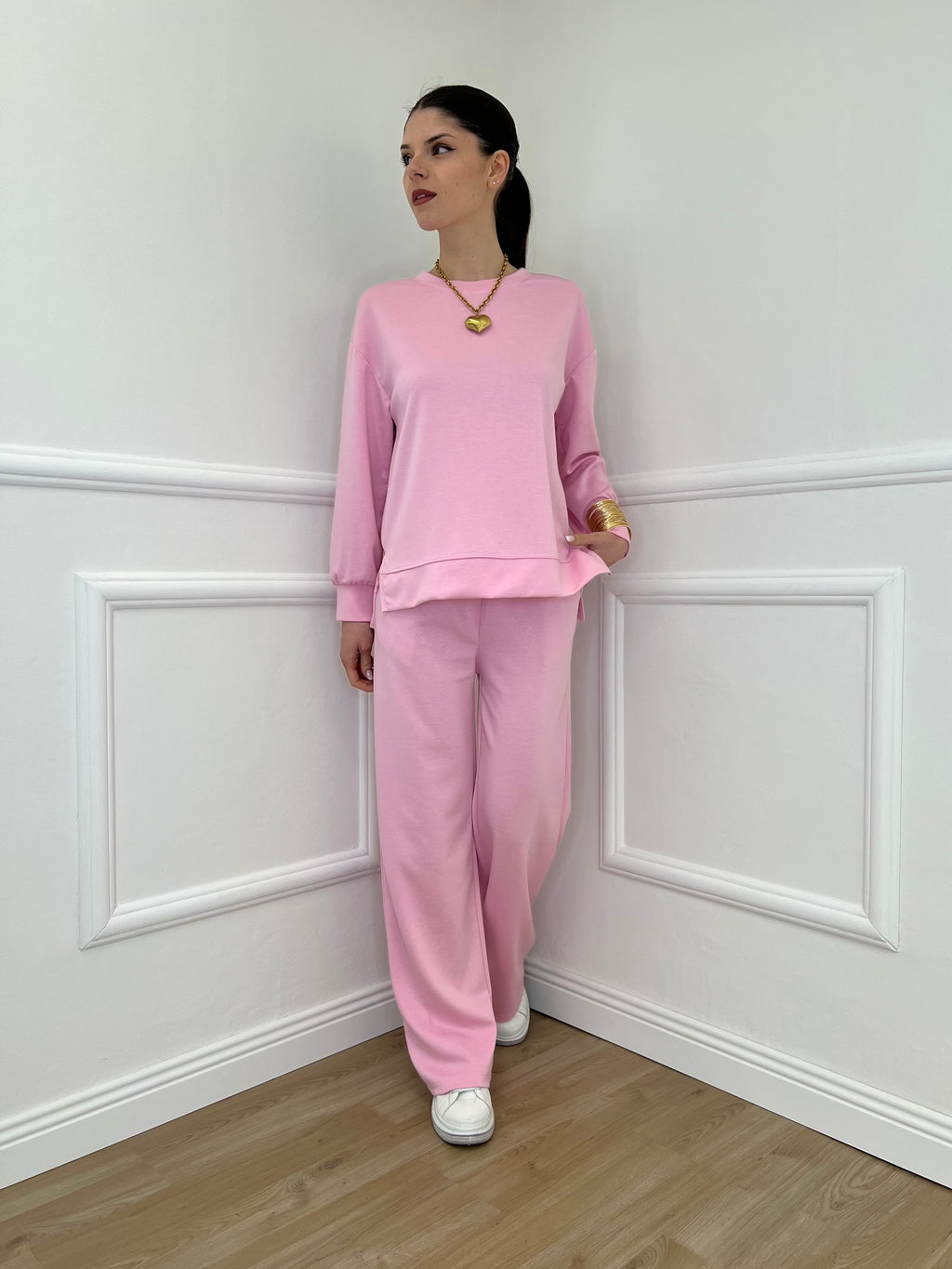 Tuta Over Girocollo 19143 Rosa