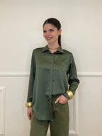 Camicia Satin 261081 Verde Militare