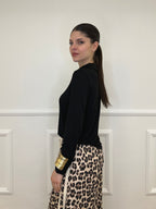 Camicia in Jersey di Viscosa 28163 Nero