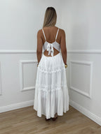 Abito Inserti Macramè 18085 Bianco