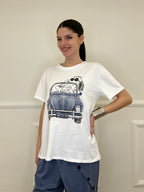 T-shirt Over Snoopy Con Strass