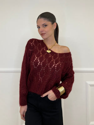 Maglia Losanghe Traforata 3191 Bordeaux