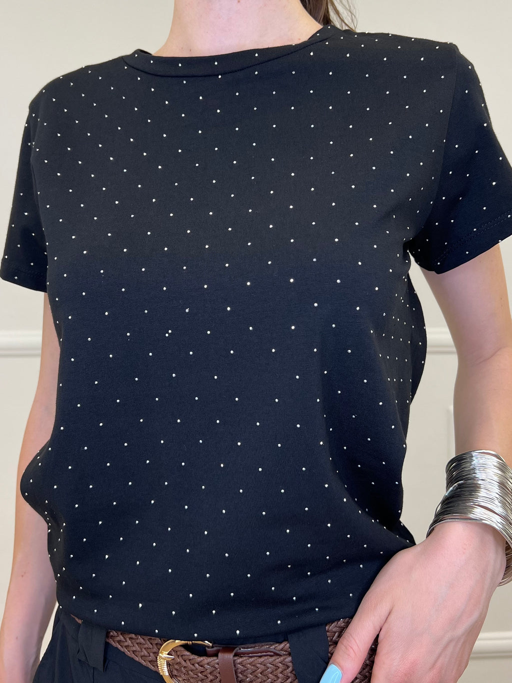T-shirt Strass 8142 Nero