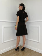 Vestito Con Drappeggio e Fiocco 4782 Marrone