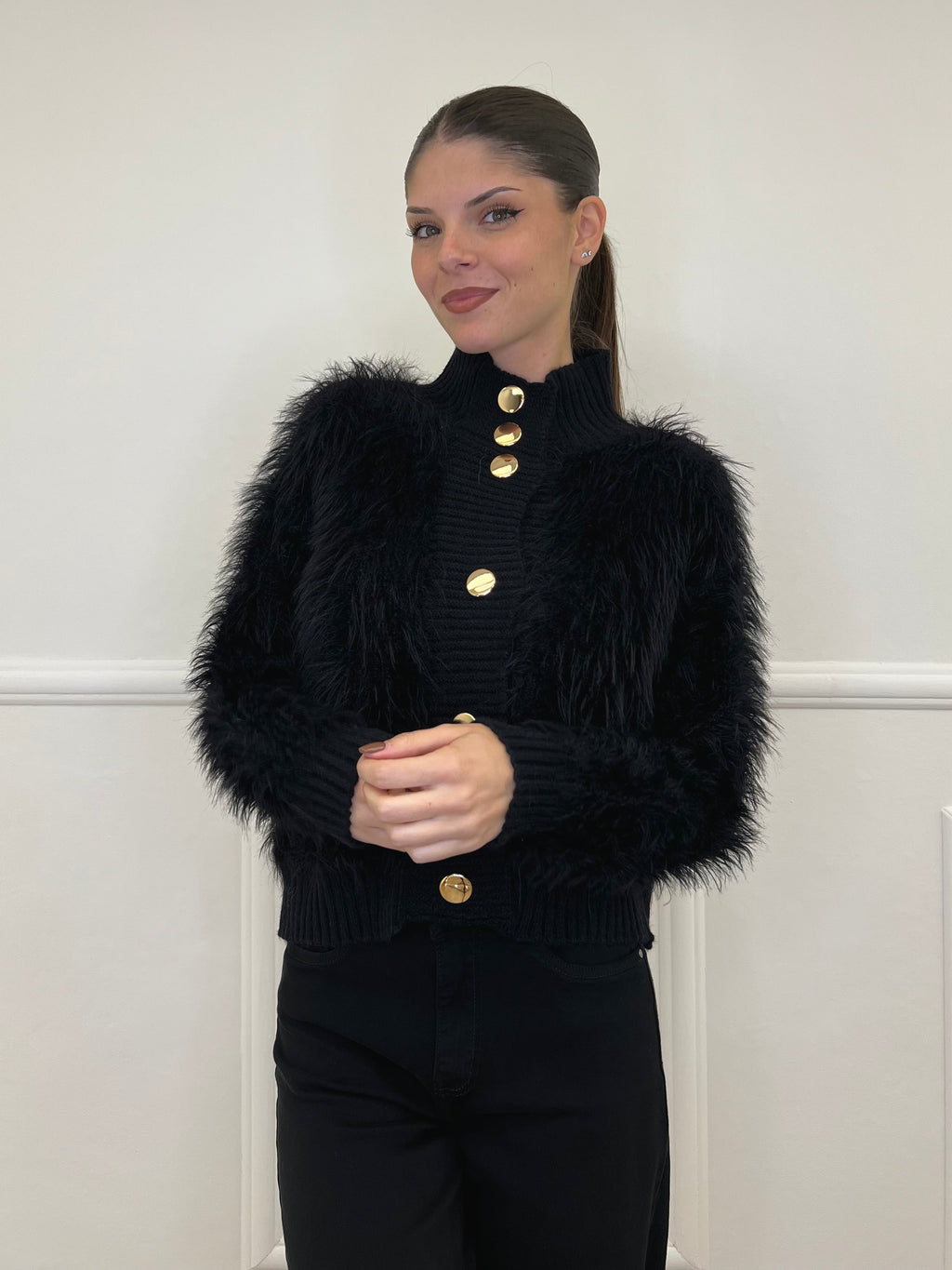 Cardigan Fluffy 3061 Nero