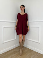 Abito Oversize Viscosa 9980 Bordeaux