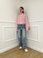 Camicia in Tencel con Fiocco 2608 Rosa