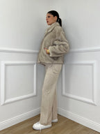 Pelliccia Zip C058 Ecru