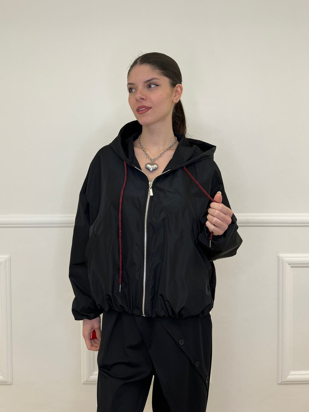 Giubbino Taffetà Cappuccio 5029 Nero