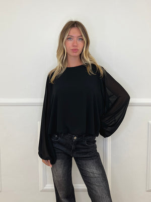 Blusa Georgette Palloncino 22017 Nero