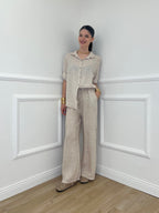 Pantalone Lino Coulisse 23216 Beige