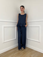 Blusa Chambray Gessata C889 Blu