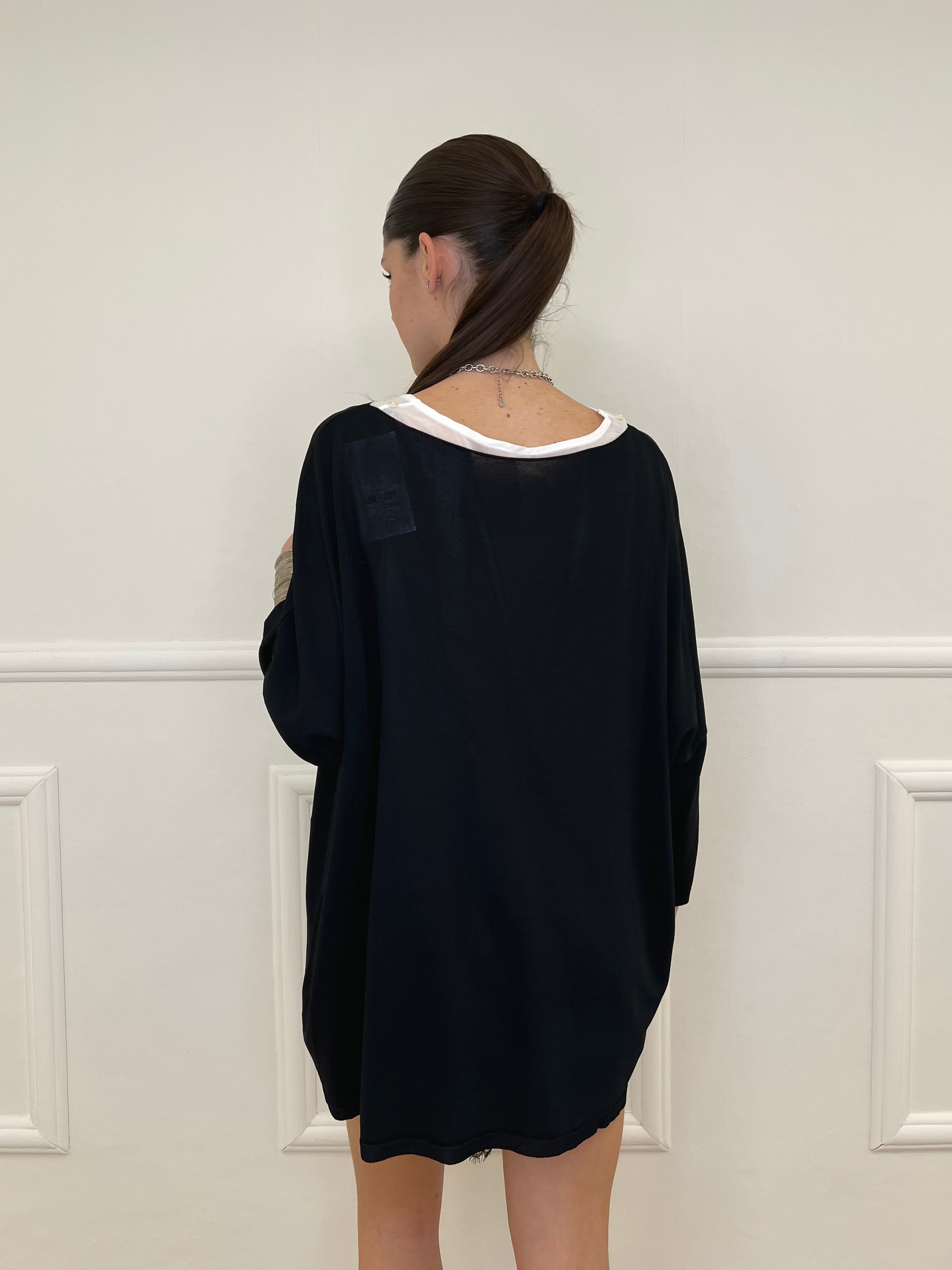 Twin Set Maxi Maglia e Canotta 53716 Nero