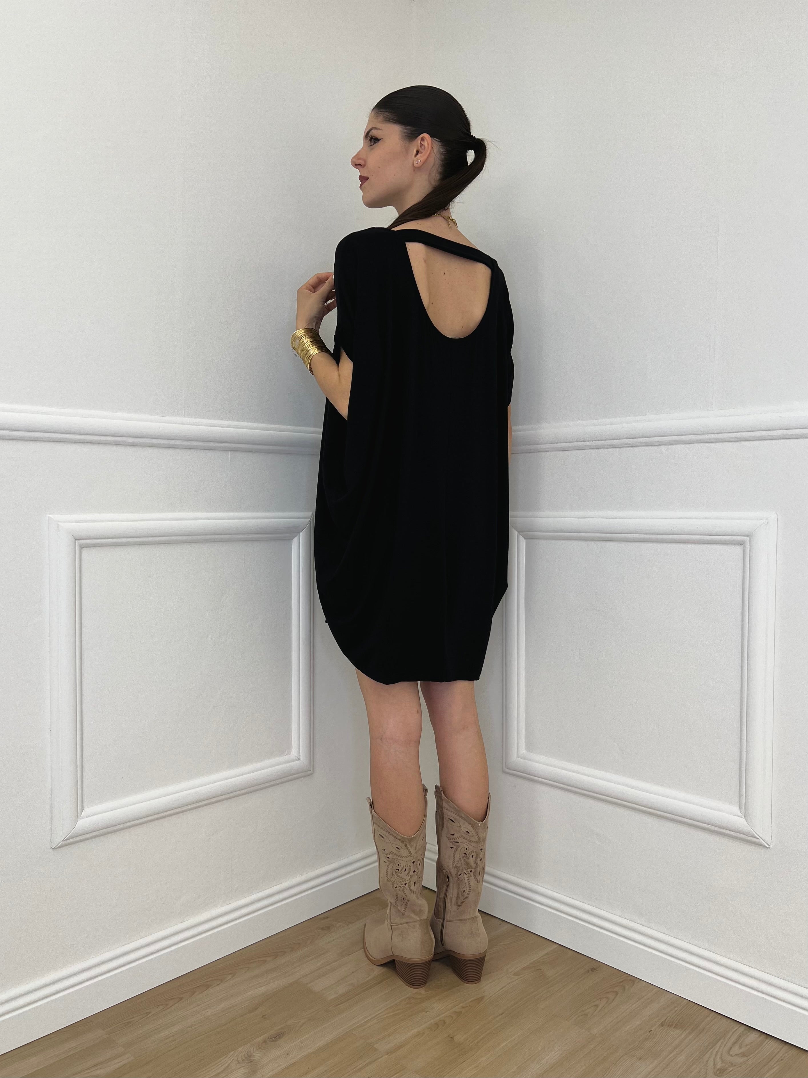 Abito Oversize Viscosa 9980 Nero