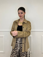 Camicia in Suede 25109 Khaki