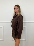 Bomber Scamosciato D28021 Moro