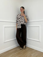 Camicia Fiori Coreana 2588-2 Marrone