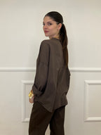 Camicia Over Coreana 3020 Marrone