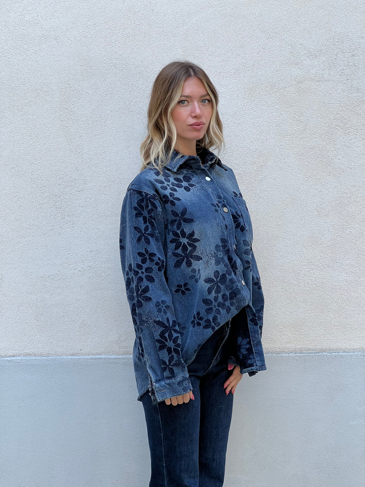 Giacca Camicia in Denim Devorè 3110