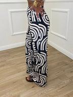 Pantalone Jersey Geometrico 9078 Nero