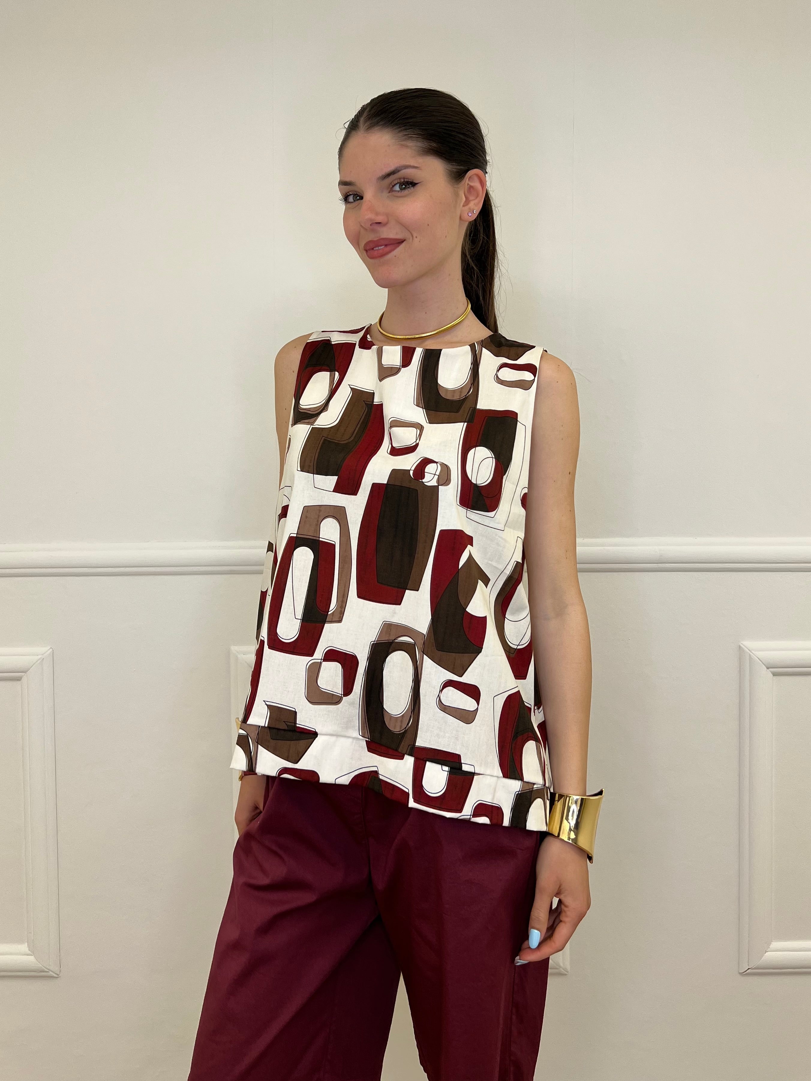 Blusa Smanicata a Trapezio Fantasia 3138