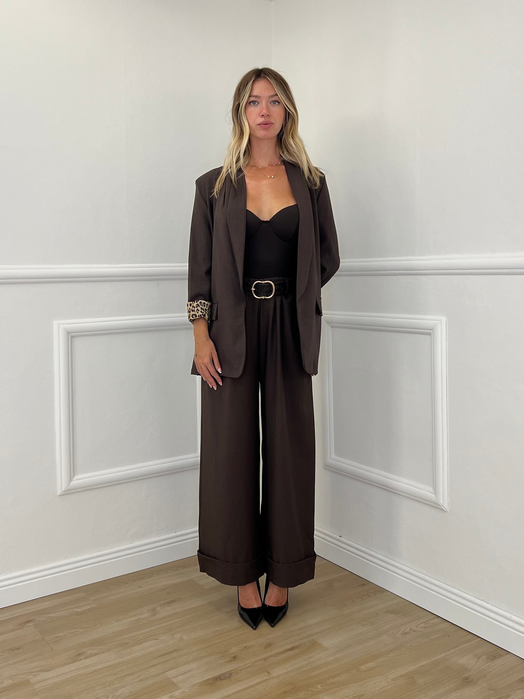 Blazer Interno Maculato 25623 Marrone