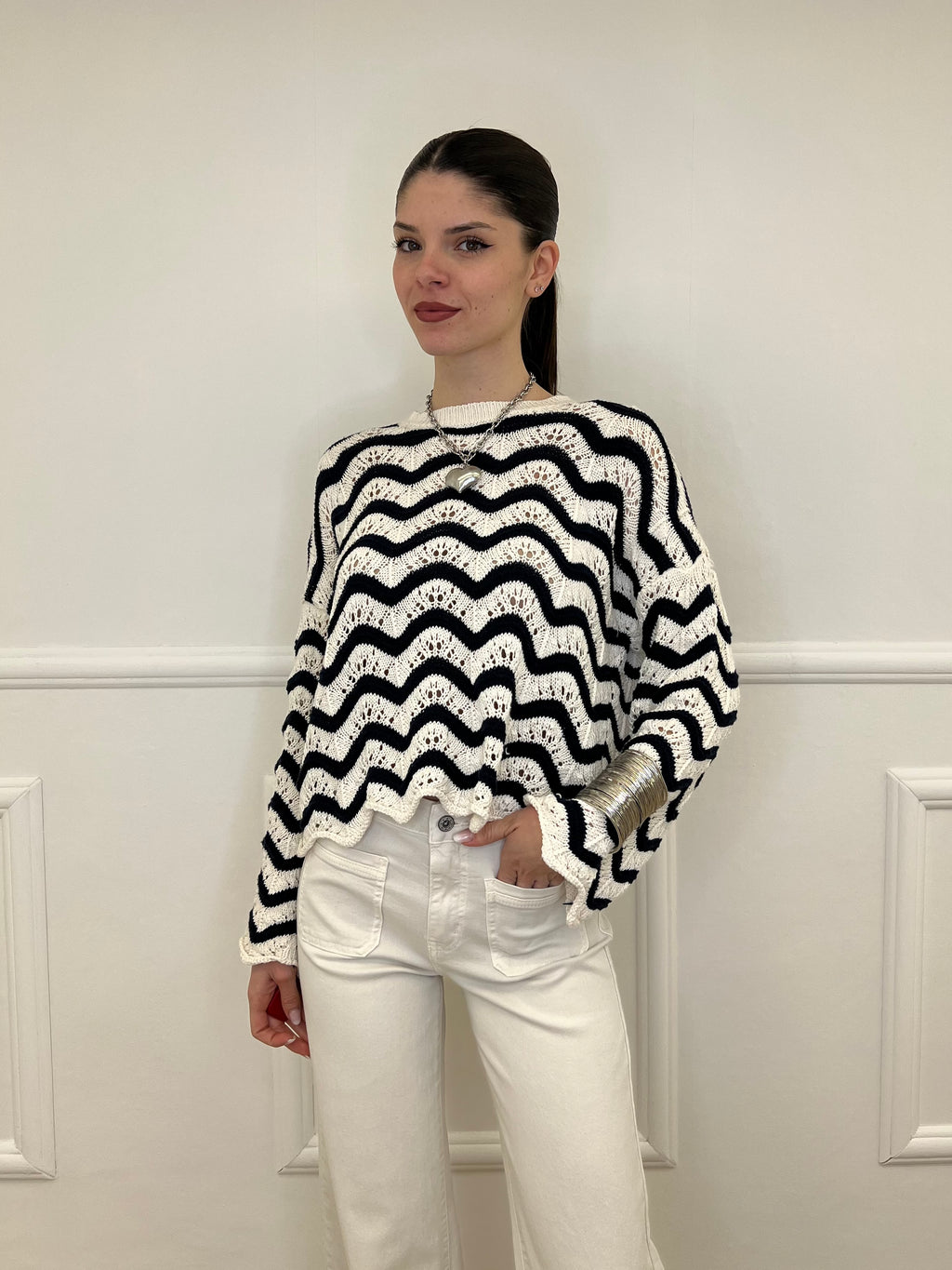 Maglia Traforata Ondine 10514 Blu