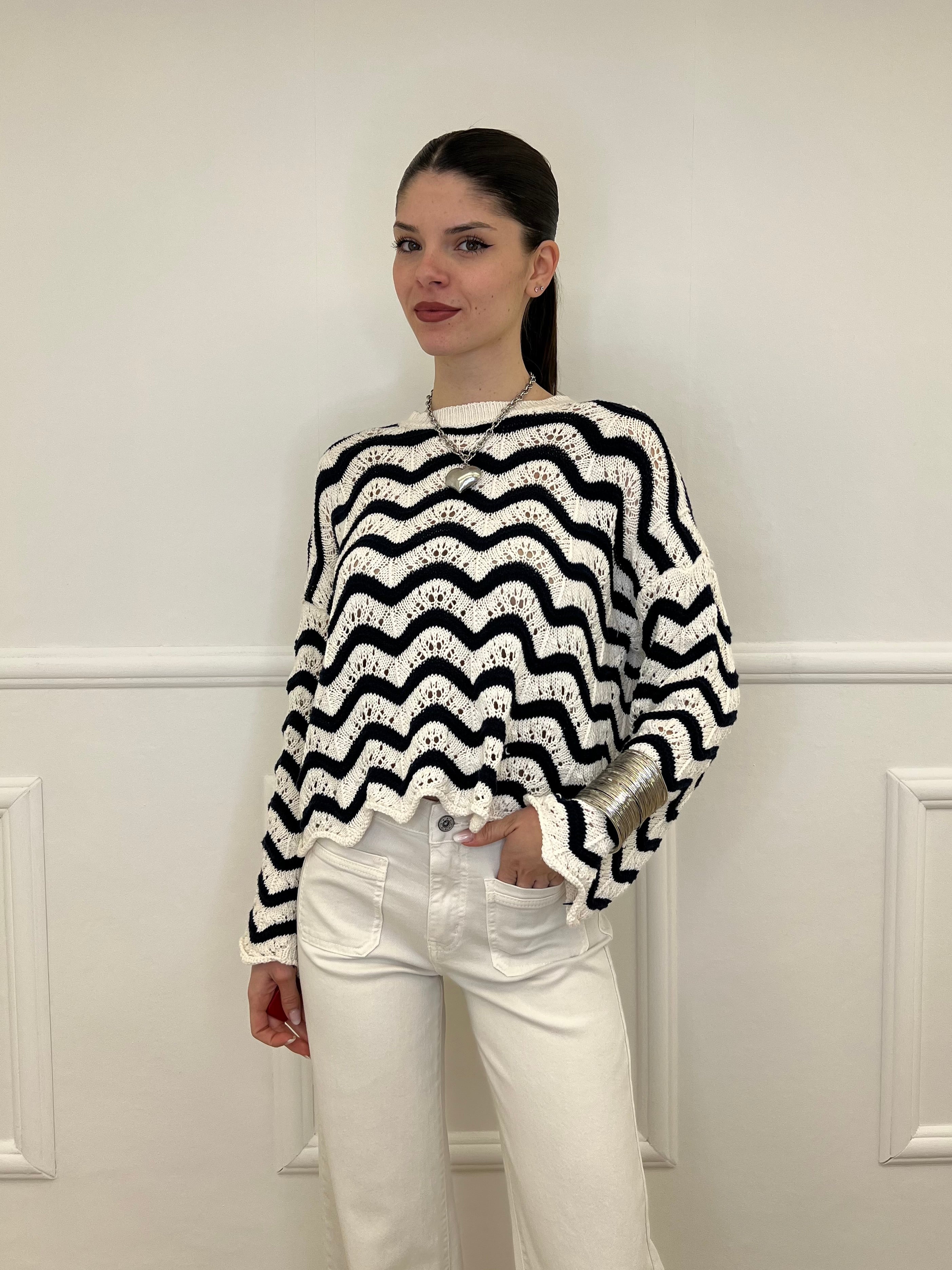 Maglia Traforata Ondine 10514 Blu