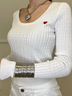 Maglia Trecce Cuore 1697 Bianco