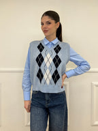 Gilet Losanghe 261711 Azzurro