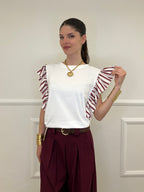 T-shirt Maniche a Righe 1960 Bordeaux