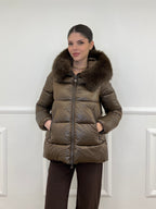 Piumino Corto Pelliccia 2259 Moro