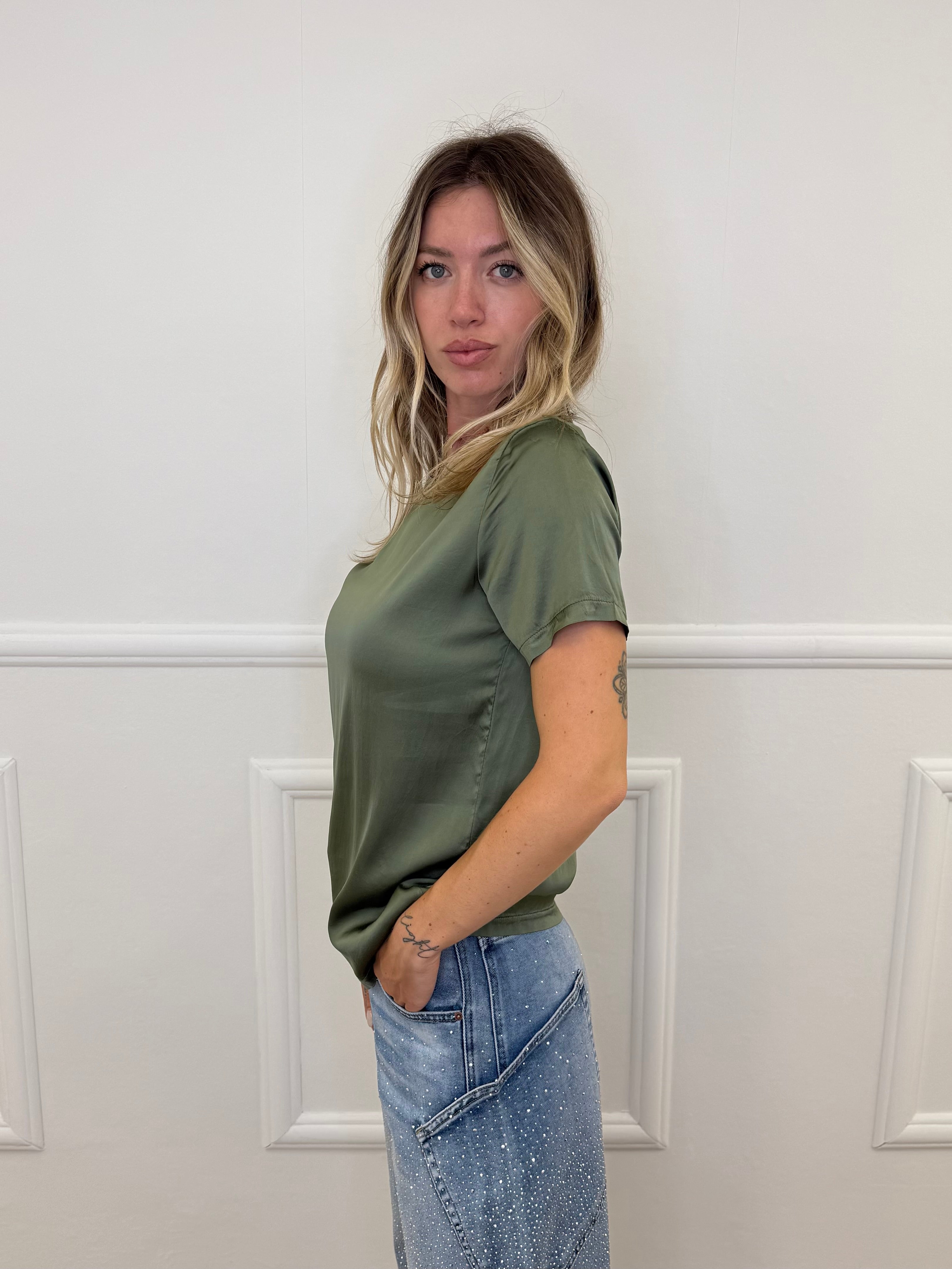 T-shirt In Raso 5055 Verde
