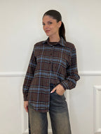 Camicia Madras A35 Marrone