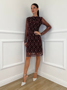 Abito Microrete Fantasia 11326 Bordeaux - Bazar Abbigliamento