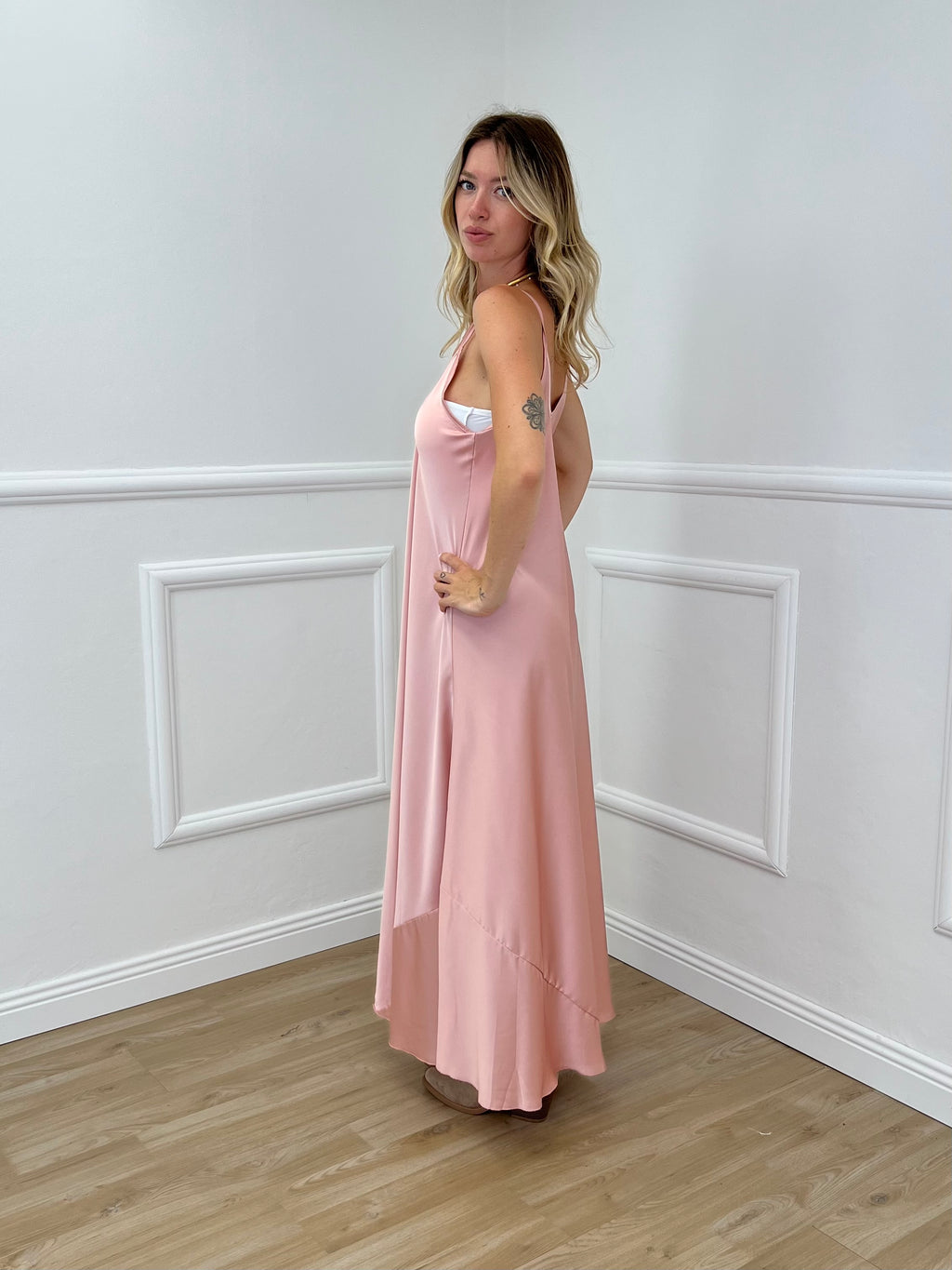 Vestito Satinato 1072 Rosa