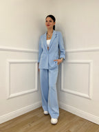 Blazer in Viscosa 27435 Azzurro
