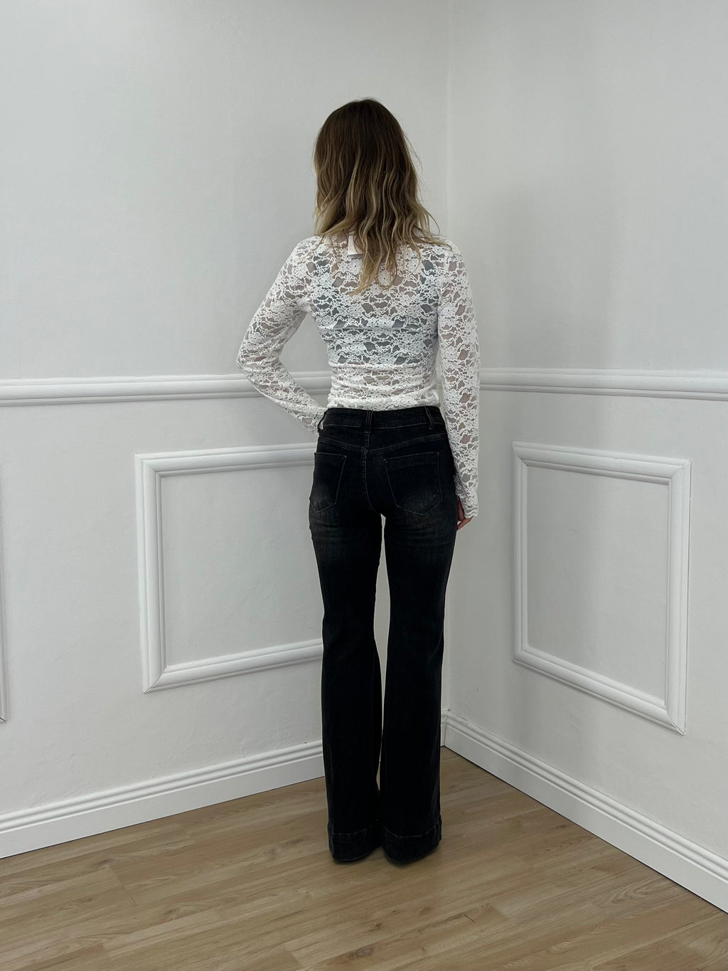 Camicia Pizzo Alamari 12314 Bianco