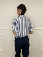 Camicia Righe Nodo Viscosa 2351 Blu