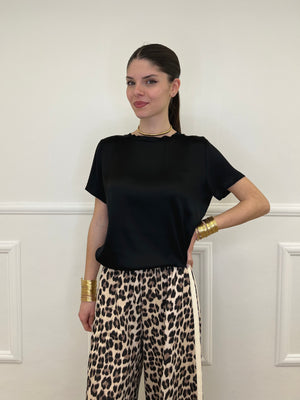 Maglietta In Raso Di Viscosa 82008 Nero