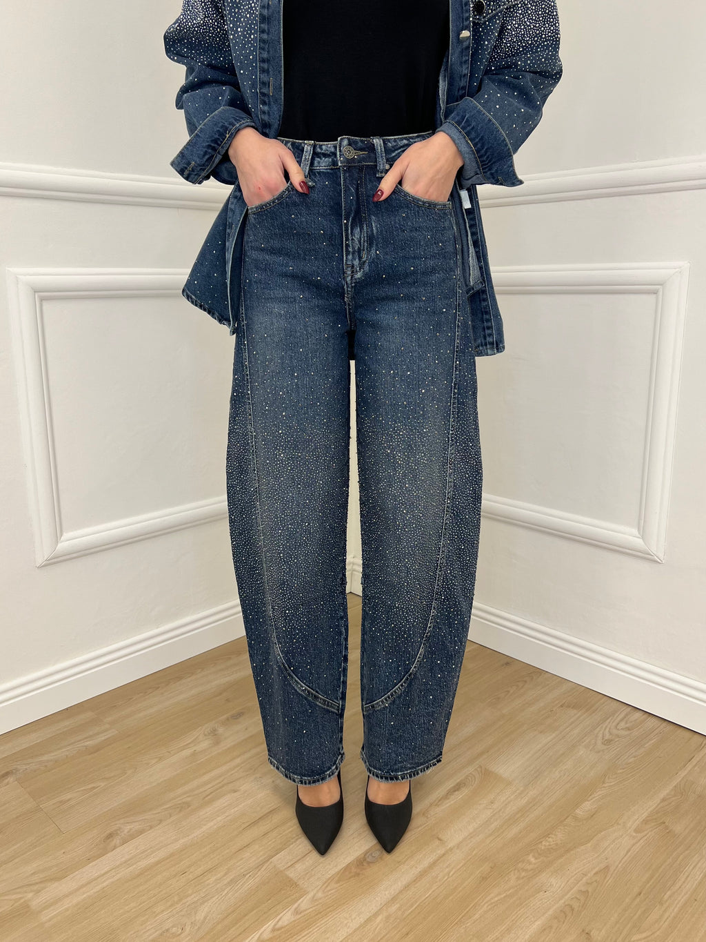 Jeans Ballon Strass 2355 Blu