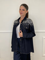 Giacca Denim Cristalli MF2501 Blu - Bazar Abbigliamento