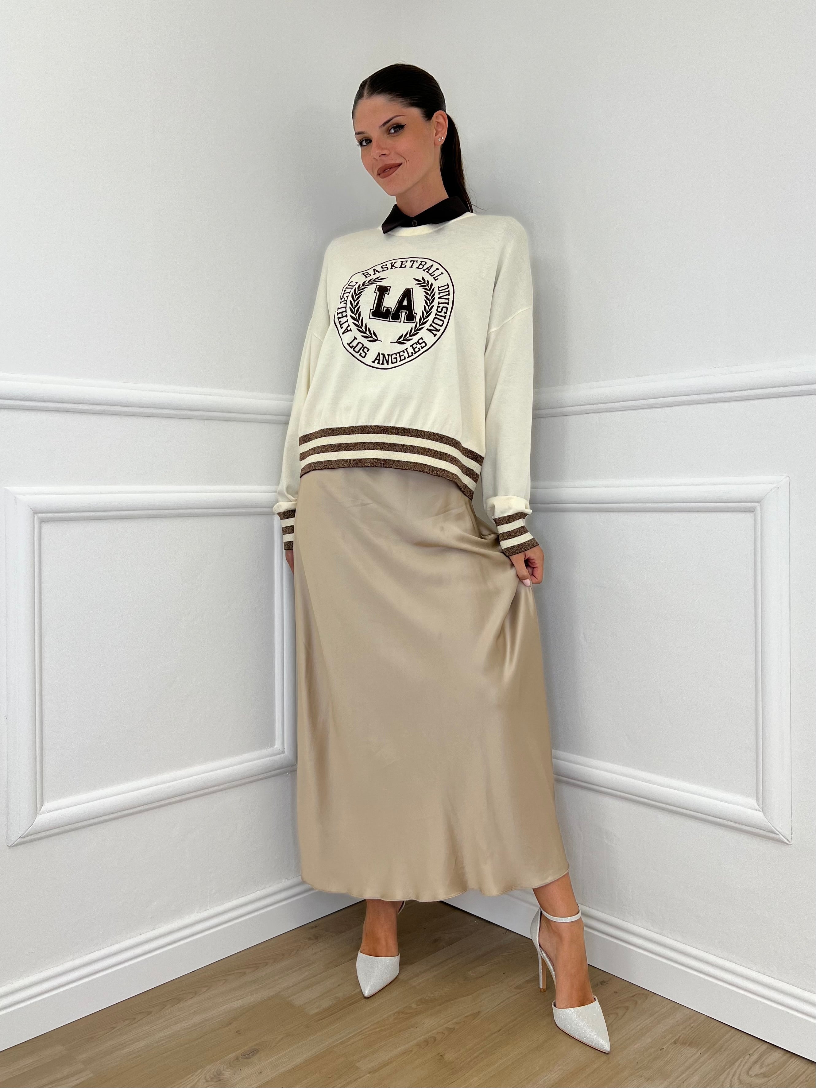 Maglia College Scatoletta BJ45 Panna - Bazar Abbigliamento