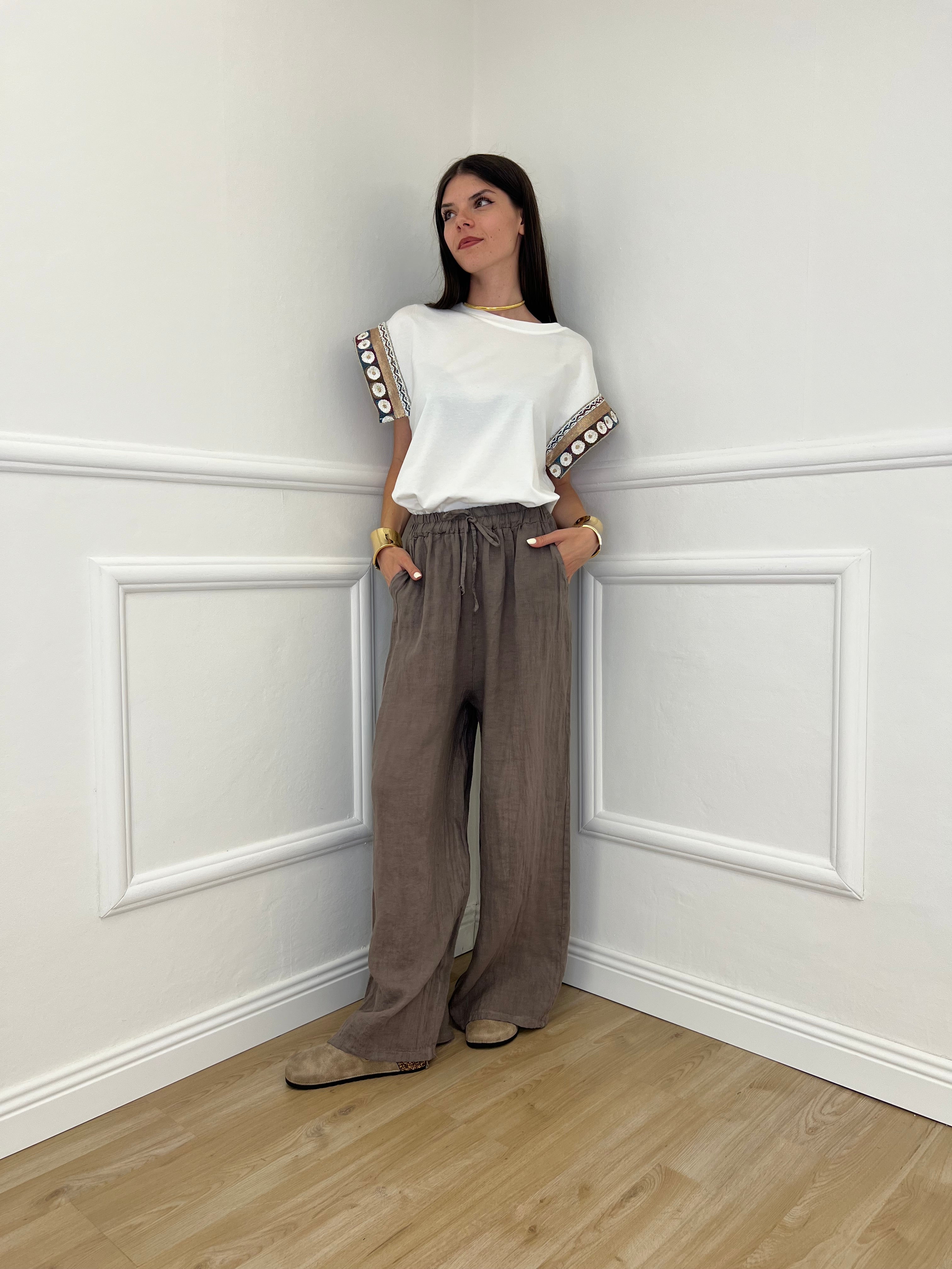 Pantalone Palazzo Lino I586 Fango