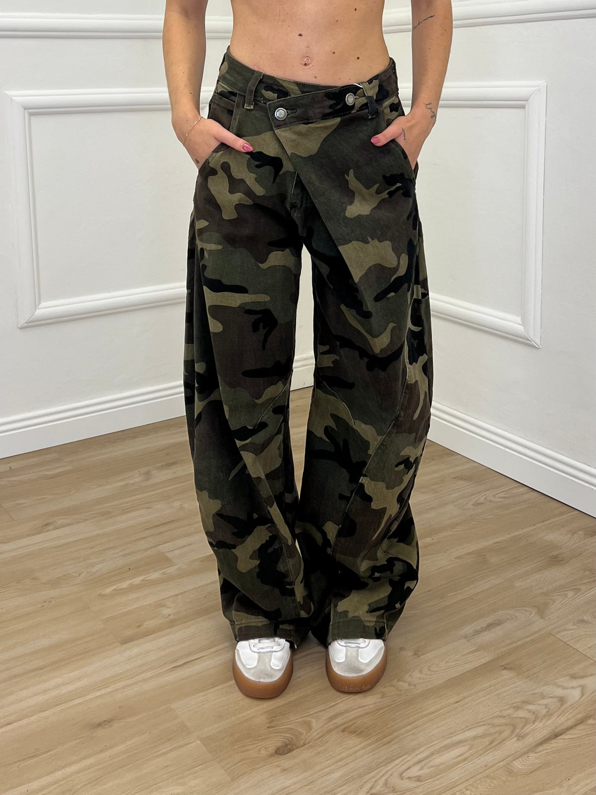 Jeans Balloon Vita Incrociata Camouflage 5500